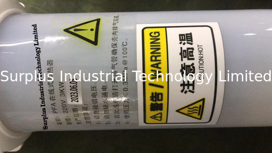 PFA Inline Heater 230V 1P 3KW Chemical Inline Heater  For Industrial