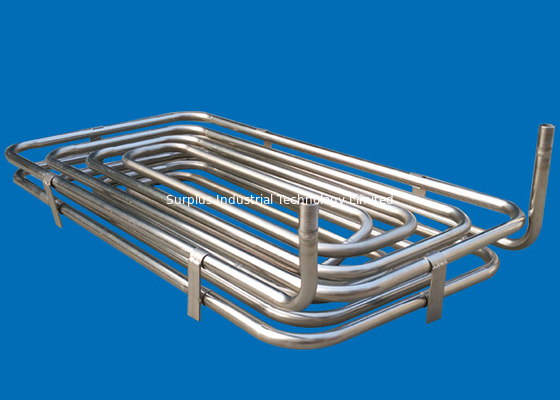 Double Layer SUS316 Immersion Heat Exchanger For Cooling Alkaline Solution